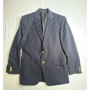 Lauren‎ Men's Navy Blue Blazer Gold Buttons Classic Business Casual Coat